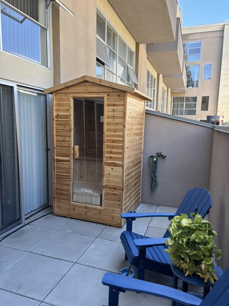 Anywhere Sauna on an apartment patio