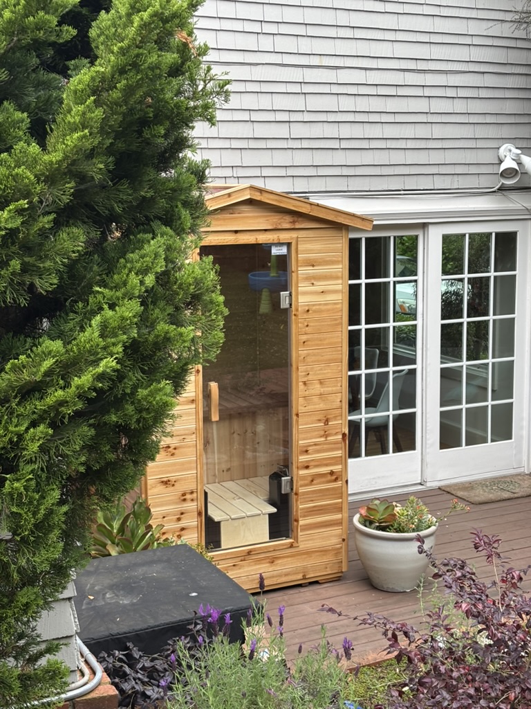 Anywhere Sauna on a backyard deck