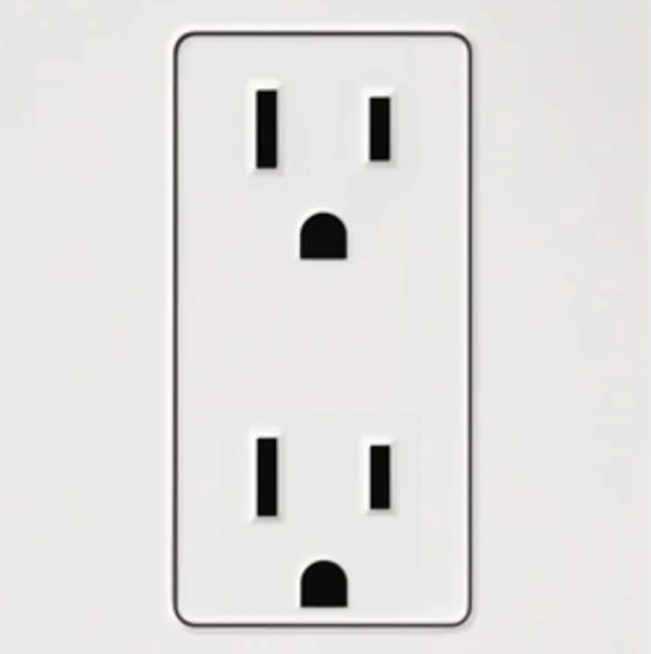 Standard 110/120V three-prong outlet